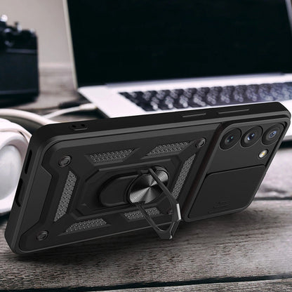 Hybrid Armor Camshield case for Samsung Galaxy A34 5G armored case with camera cover pink_5