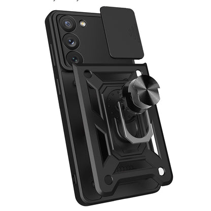 Hybrid Armor Camshield case for Samsung Galaxy S23 armored case with camera cover blue_7