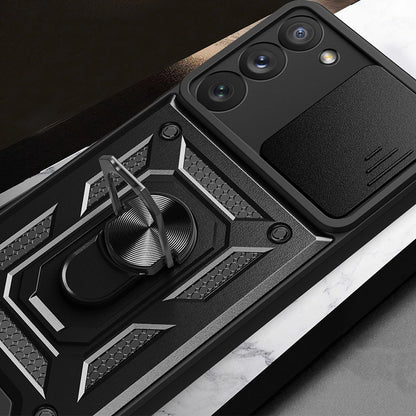 Hybrid Armor Camshield case for Samsung Galaxy S23 armored case with camera cover black_6