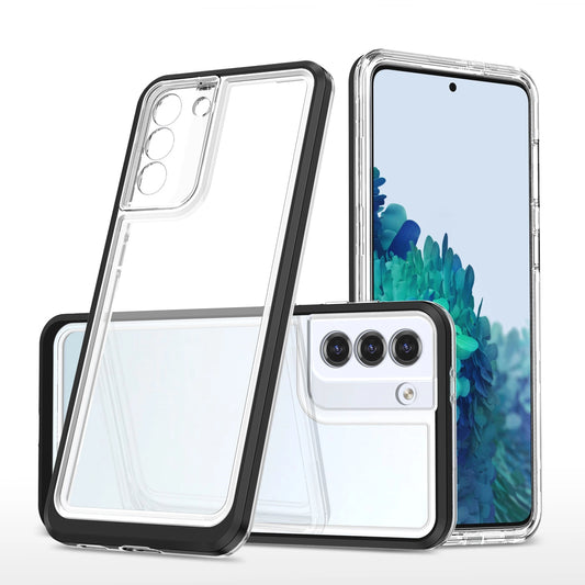 Clear 3in1 case for Samsung Galaxy S23+ silicone cover with frame black_0