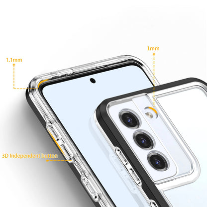 Clear 3in1 case for Samsung Galaxy S23+ silicone cover with frame black_2