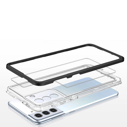Clear 3in1 case for Samsung Galaxy S23+ silicone cover with frame black_3