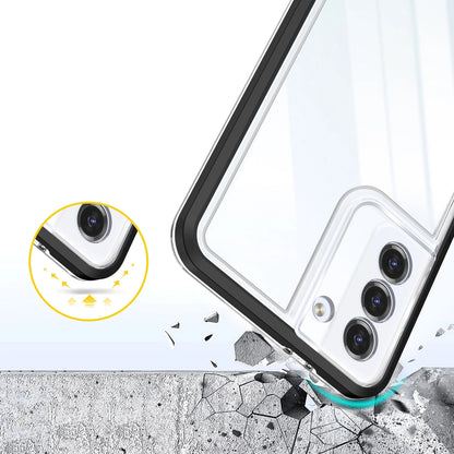 Clear 3in1 case for Samsung Galaxy S23+ silicone cover with frame black_4