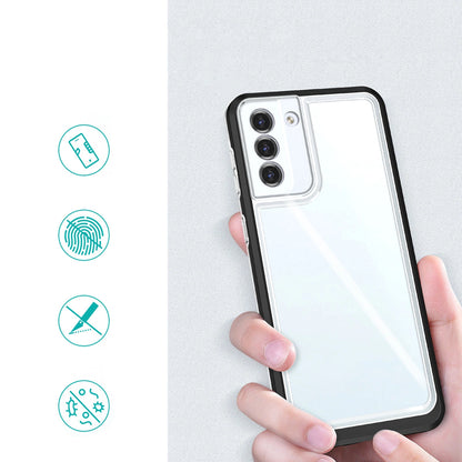 Clear 3in1 case for Samsung Galaxy S23+ silicone cover with frame black_6