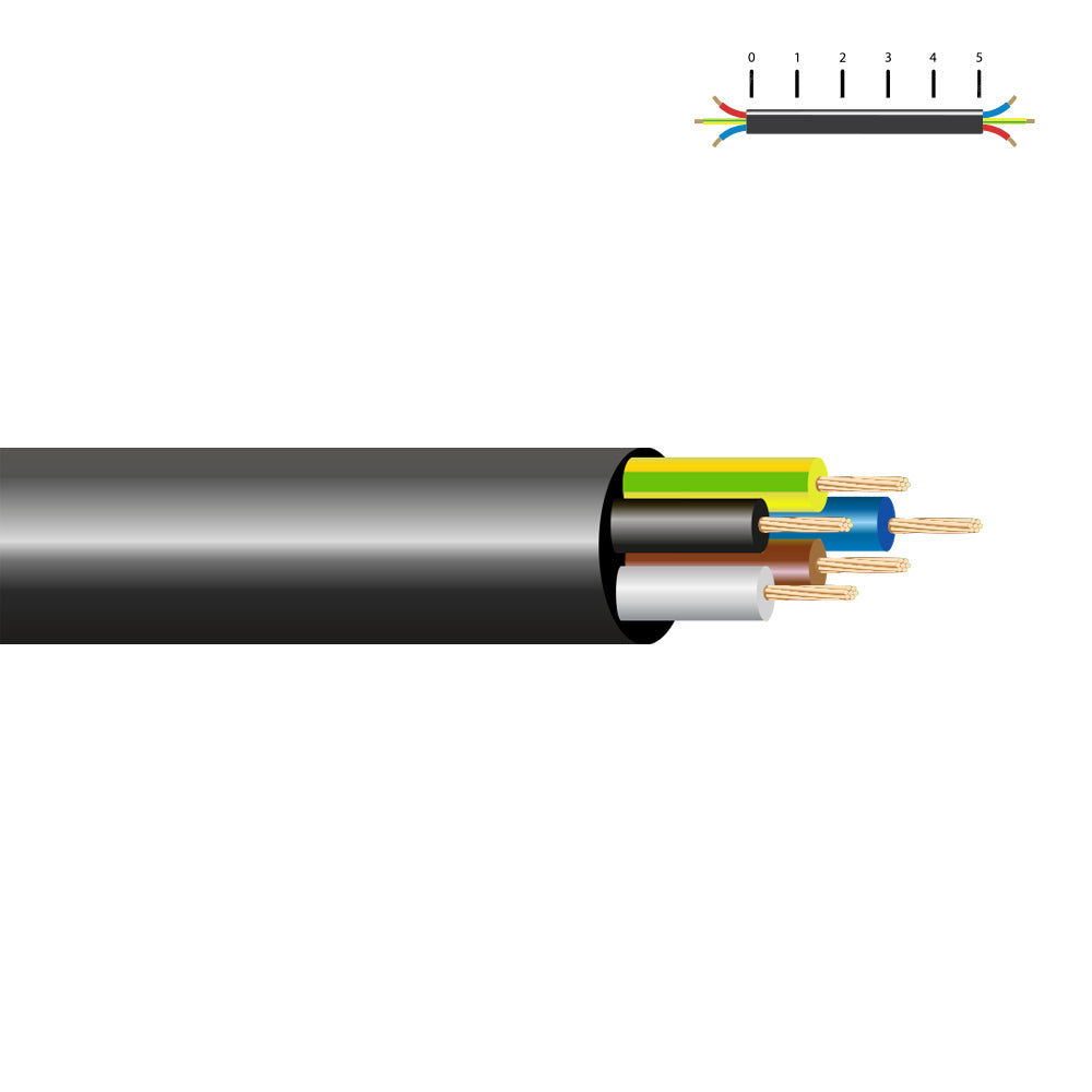 Cabo elÃ©trico h05vv-f 7 g 1,00 mmÂ² preto euro/m_0