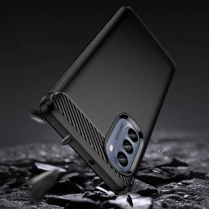 Carbon Case for Motorola Moto G62 5G flexible silicone carbon cover black_2