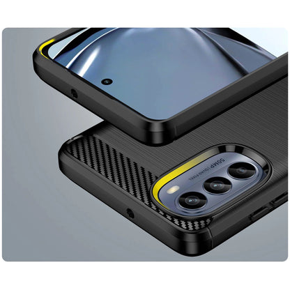 Carbon Case for Motorola Moto G62 5G flexible silicone carbon cover black_5