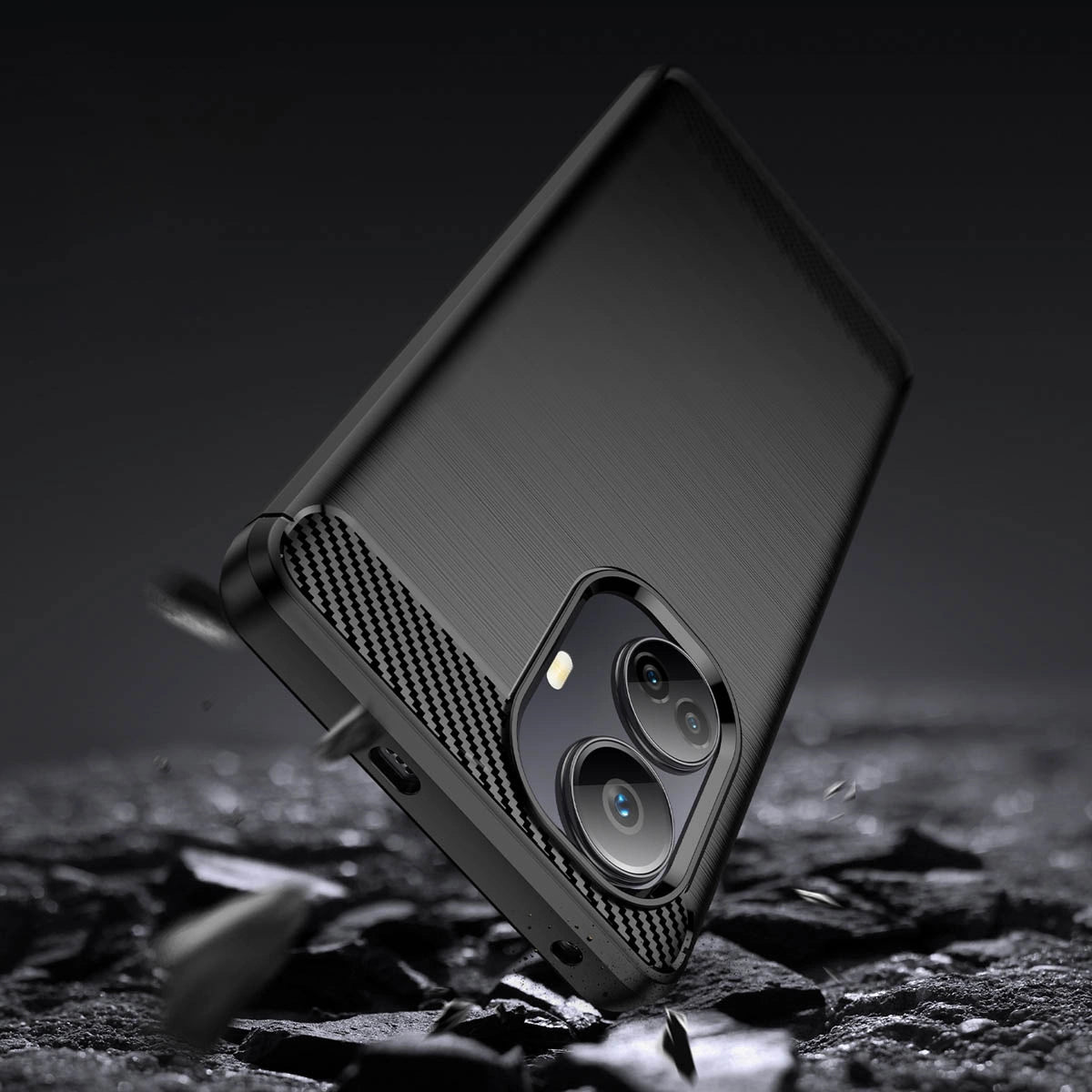 Carbon Case case for Realme 10 Pro+ flexible silicone carbon cover black_3