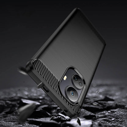 Carbon Case case for Realme 10 Pro+ flexible silicone carbon cover black_3