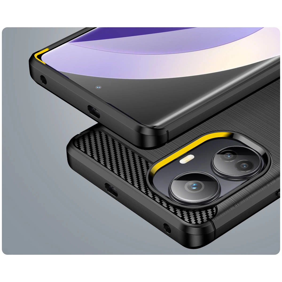 Carbon Case case for Realme 10 Pro+ flexible silicone carbon cover black_5