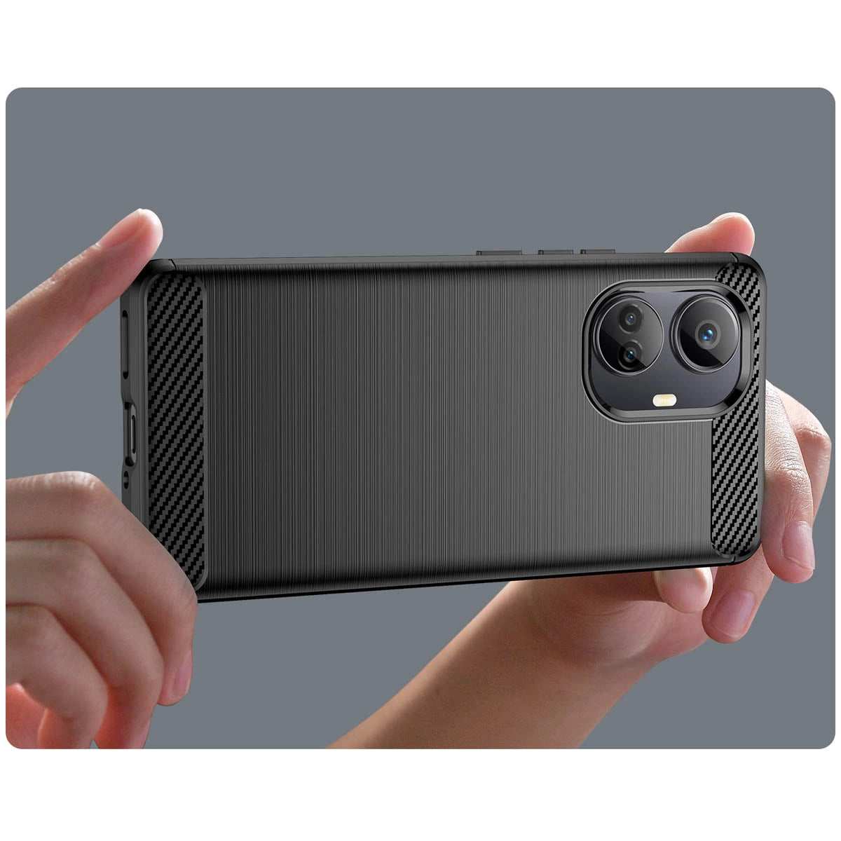 Carbon Case case for Realme 10 Pro+ flexible silicone carbon cover black_6