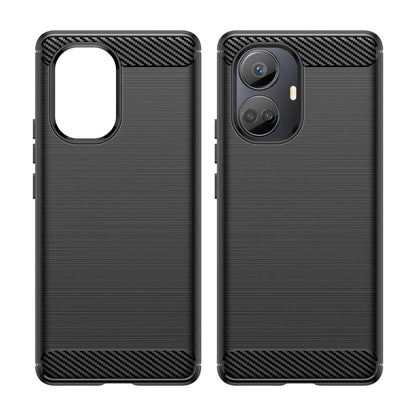 Carbon Case case for Realme 10 Pro+ flexible silicone carbon cover black_0