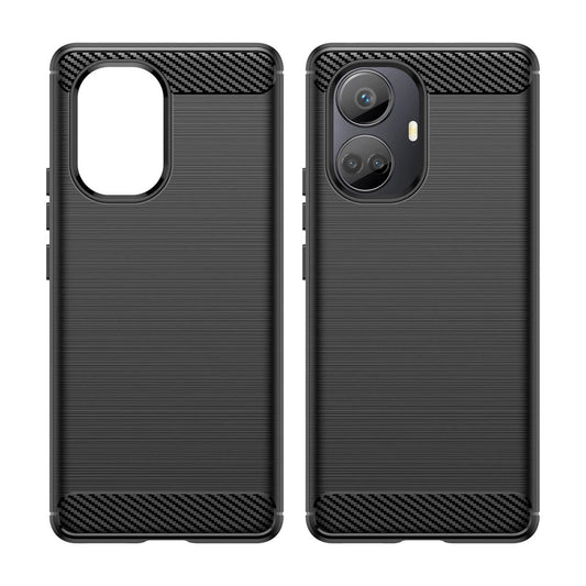 Carbon Case case for Realme 10 Pro+ flexible silicone carbon cover black_0