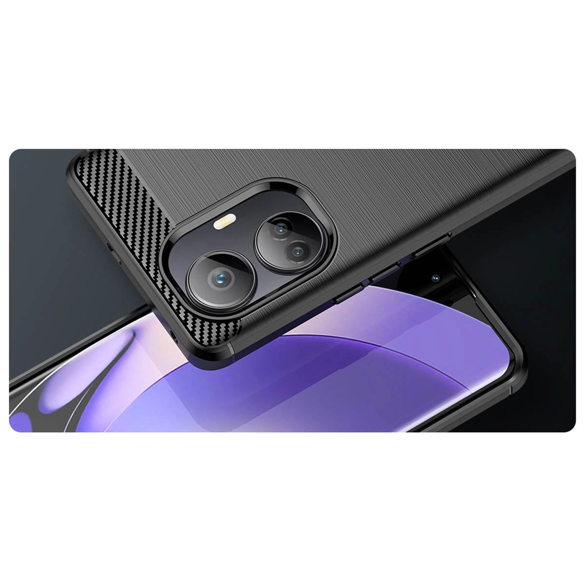 Carbon Case case for Realme 10 Pro+ flexible silicone carbon cover black_7