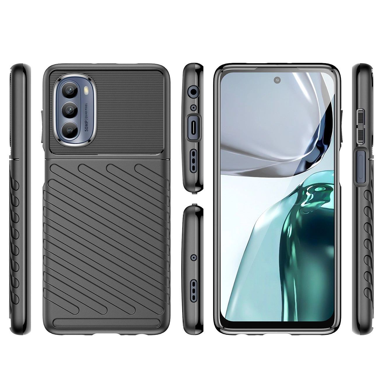 Thunder Case for Motorola Moto G62 5G silicone armor case black_1