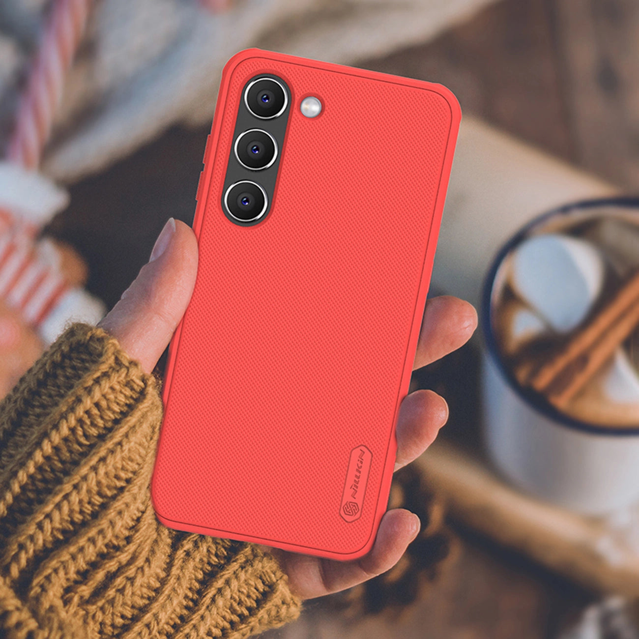 Nillkin Super Frosted Shield Pro case for Samsung Galaxy S23+ armored cover + phone stand red_16