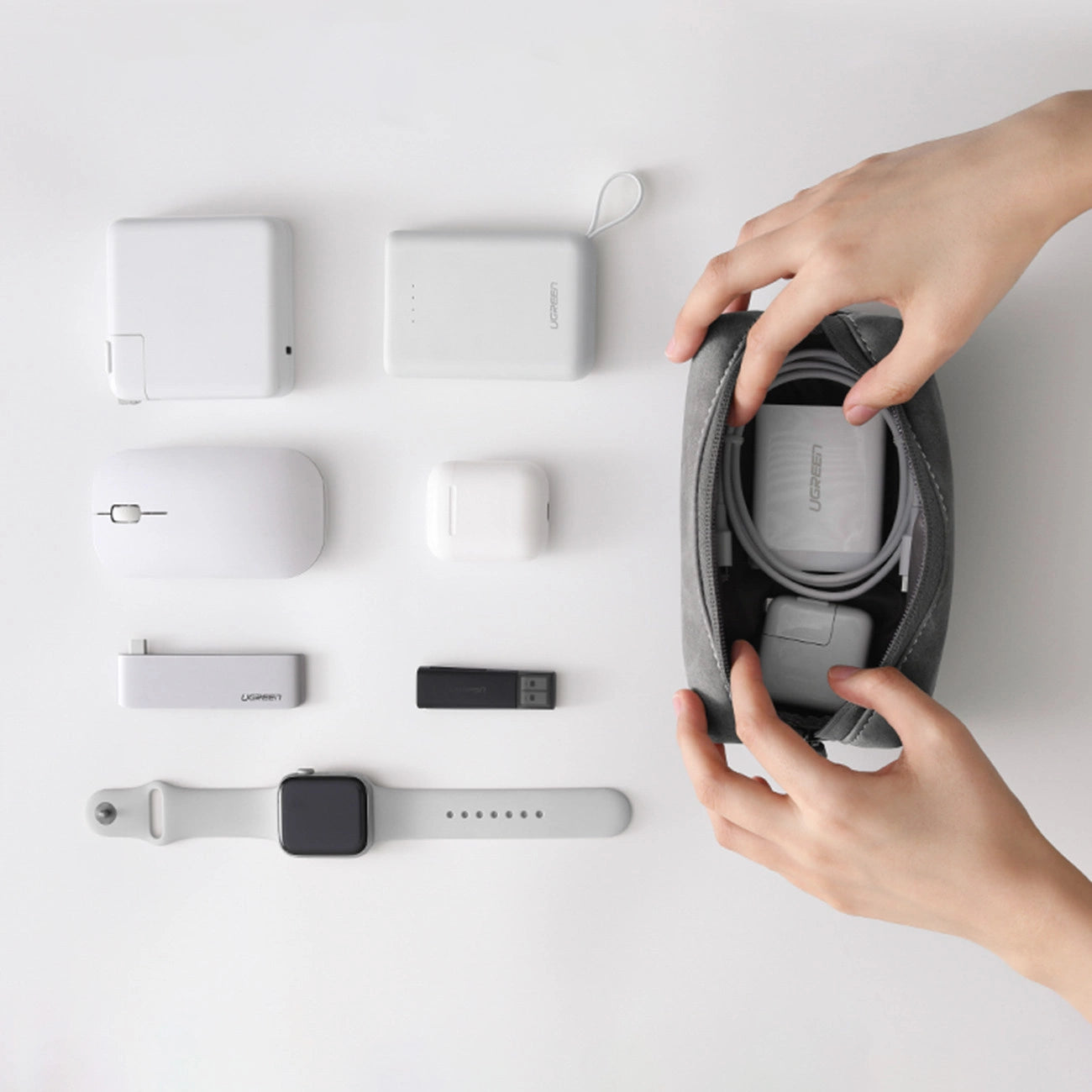 Ugreen case pouch multifunctional organizer for accessories gray (LP285)_2
