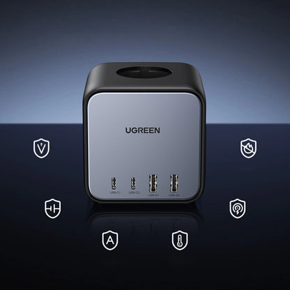 Ugreen cube power strip 65W USB / USB C + 3x AC socket black (CD268)_4