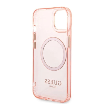 Guess GUHMP14SHTCMP iPhone 14 6.1&quot; pink/pink hard case Gold Outline Translucent MagSafe_6