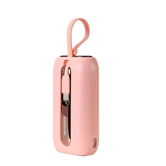 Joyroom mini powerbank 10000mAh Colorful Series 22.5W with 2 built-in USB C and Lightning cables pink (JR-L012)_0