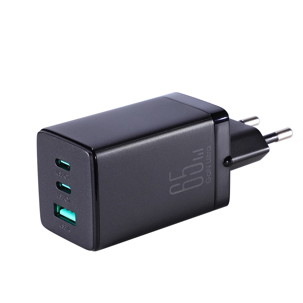 Joyroom fast GaN charger 65W USB-A, 2x USB-C black + USB-C - USB-C cable 100W 1.2m (TCG01)_2