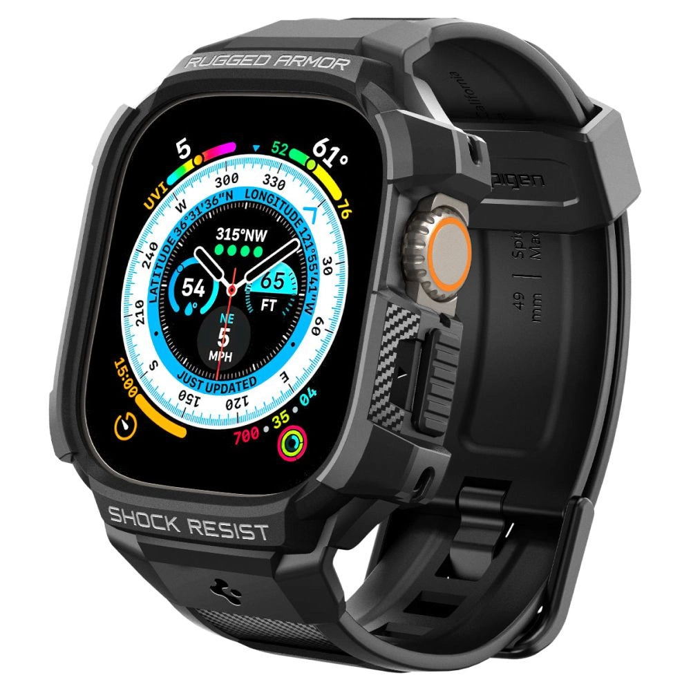 Spigen Rugged Armor Pro Apple Watch Ultra (49mm) Strap Case - Black_0
