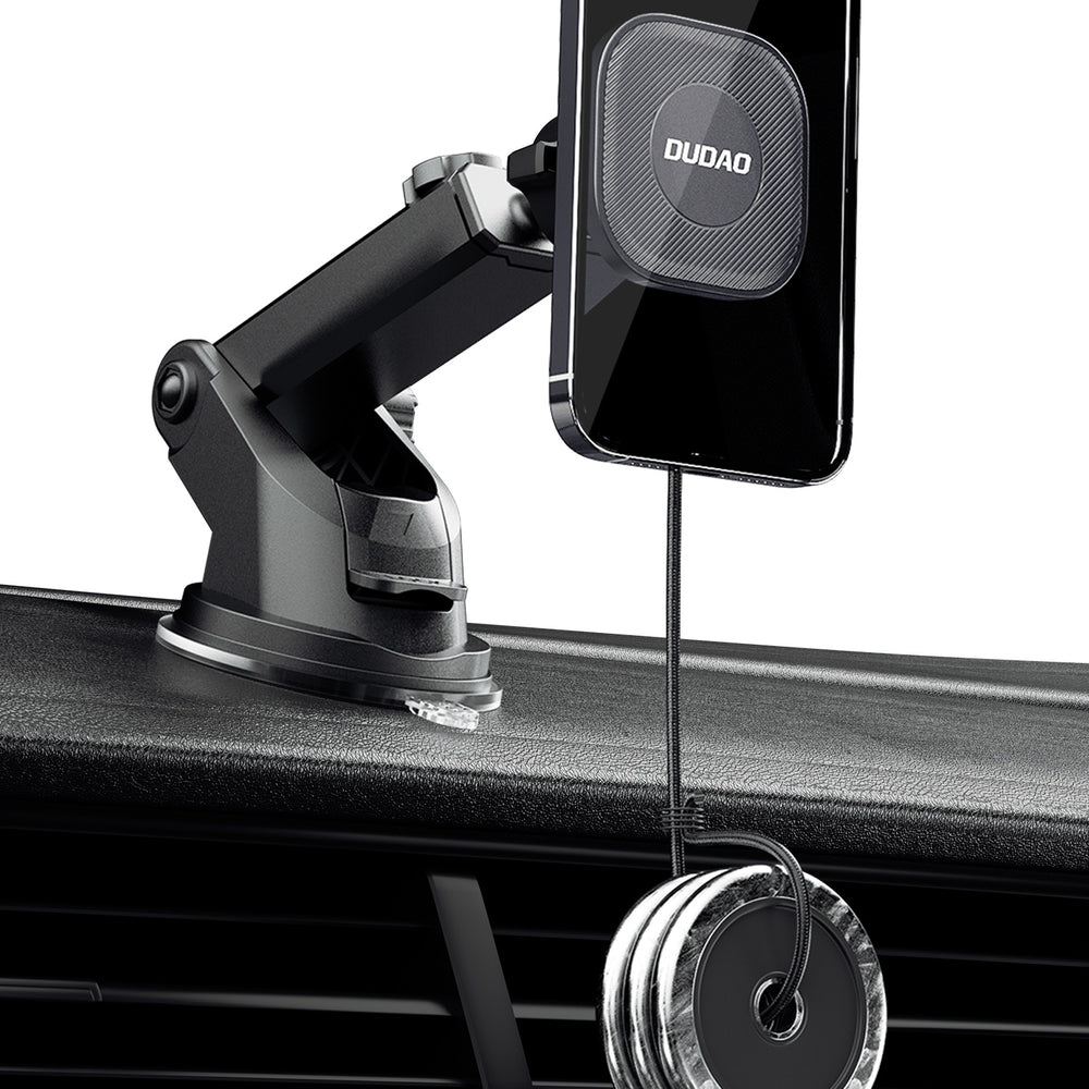 Dudao magnetic car phone holder with telescopic arm black (F6Max)_3