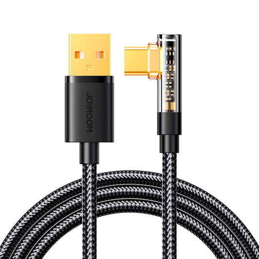 Angle Cable to USB-A / Type-C / 3A / 1.2m Joyroom S-UC027A6 (black)_0
