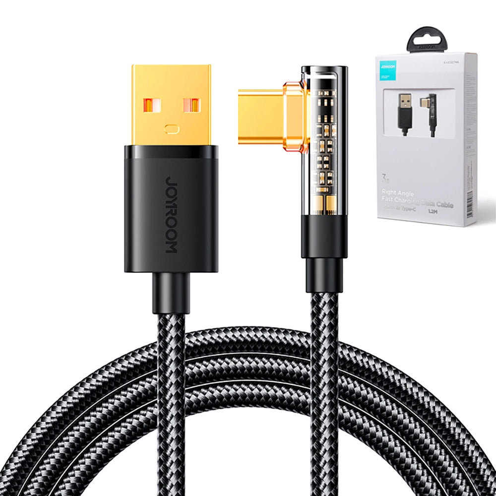 Angle Cable to USB-A / Type-C / 3A / 1.2m Joyroom S-UC027A6 (black)_10