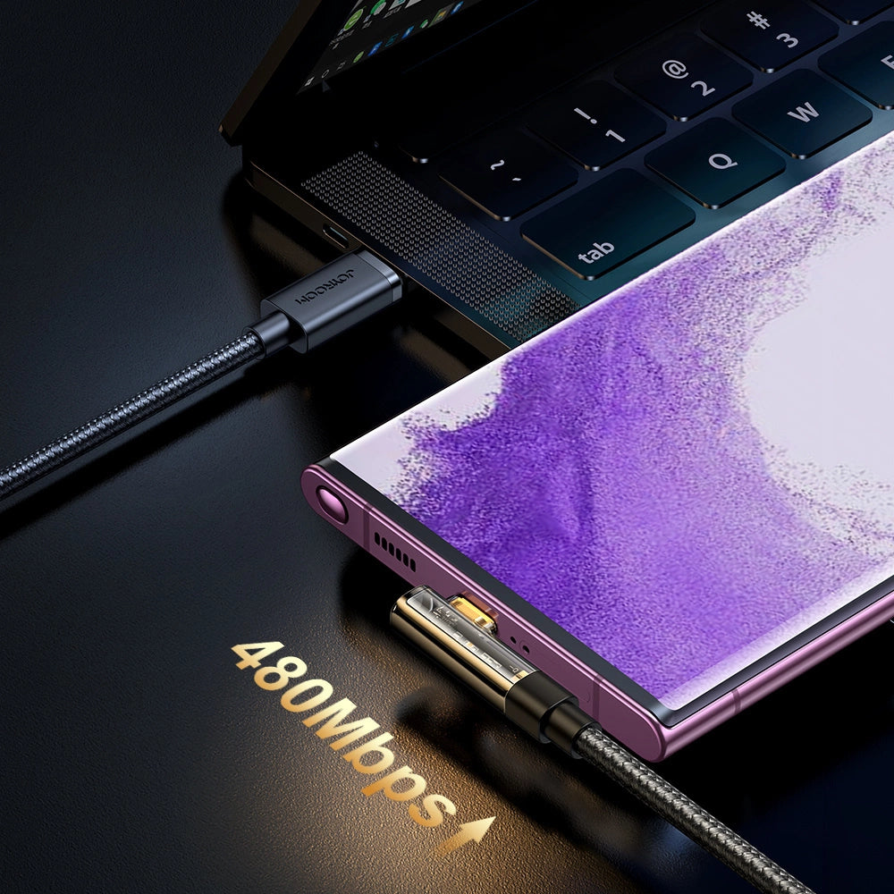 Angle Cable to USB-A / Type-C / 3A / 1.2m Joyroom S-UC027A6 (black)_15