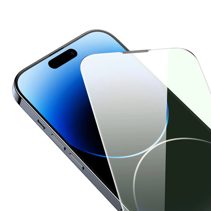 Baseus Full Screen Tempered Glass for iPhone 14 Pro Max with Anti Blue Light Filter and 0.3mm Speaker Cover + Mounting Frame_6