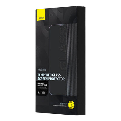 Baseus Full Screen Tempered Glass for iPhone 14 Pro Max with Anti Blue Light Filter and 0.3mm Speaker Cover + Mounting Frame_4