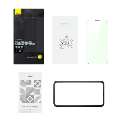Baseus Full Screen Tempered Glass for iPhone 14 Pro Max with Anti Blue Light Filter and 0.3mm Speaker Cover + Mounting Frame_7