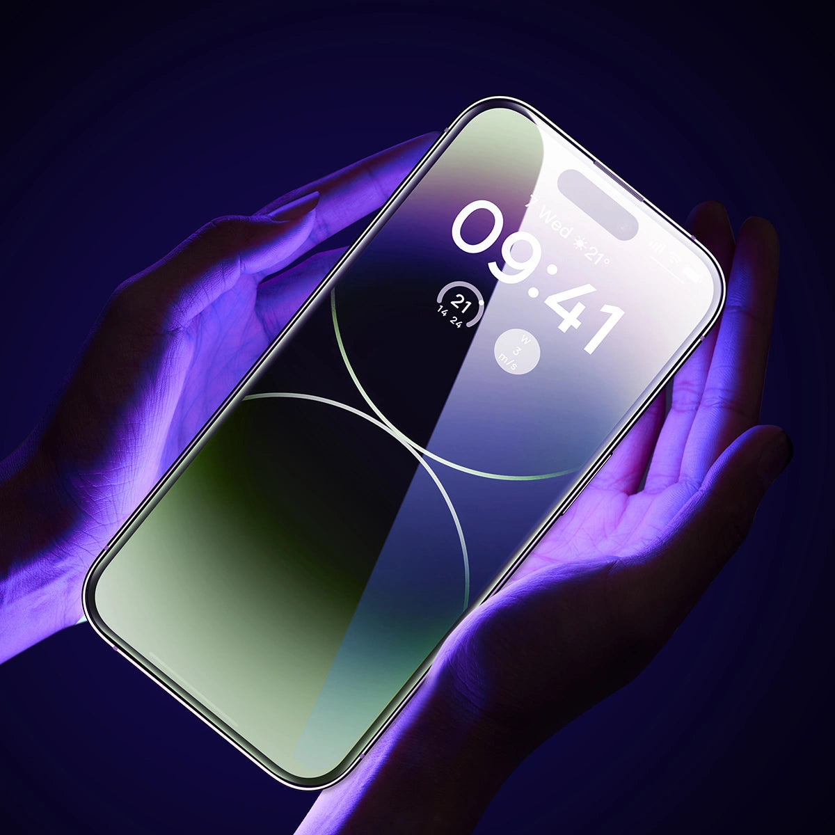 Baseus Full Screen Tempered Glass for iPhone 14 Pro with Anti Blue Light Filter and 0.3mm Speaker Cover + Mounting Frame_9