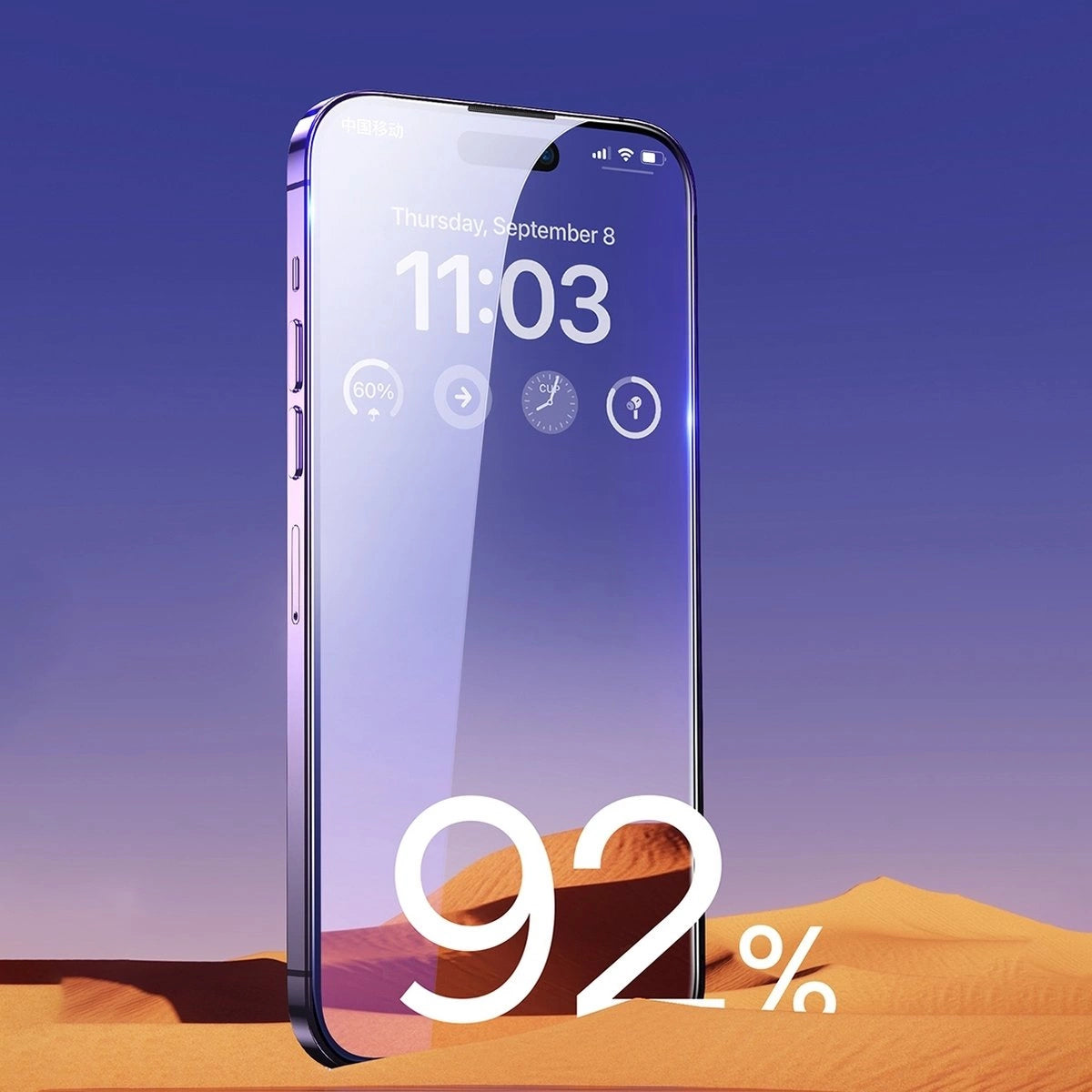 Baseus Full Screen Tempered Glass for iPhone 14 Pro with Anti Blue Light Filter and 0.3mm Speaker Cover + Mounting Frame_12