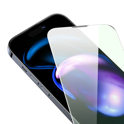 Baseus Full Screen Tempered Glass for iPhone 14 Pro with Anti Blue Light Filter and 0.3mm Speaker Cover + Mounting Frame_6