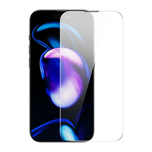 Baseus Full Screen Tempered Glass for iPhone 14 Pro with Speaker Cover 0.3mm + Mounting Frame_0