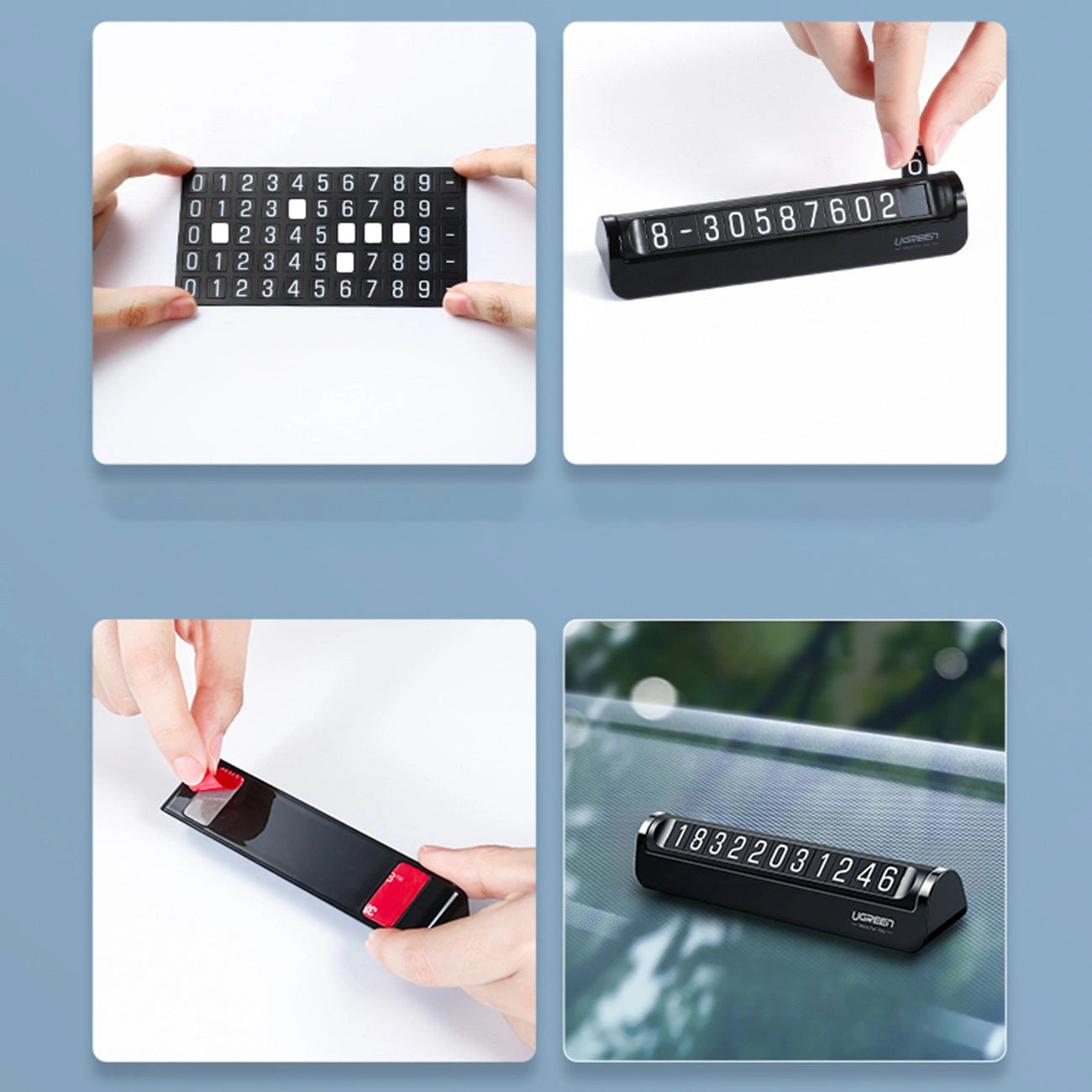 Ugreen car telephone number plate black (LP178)_7