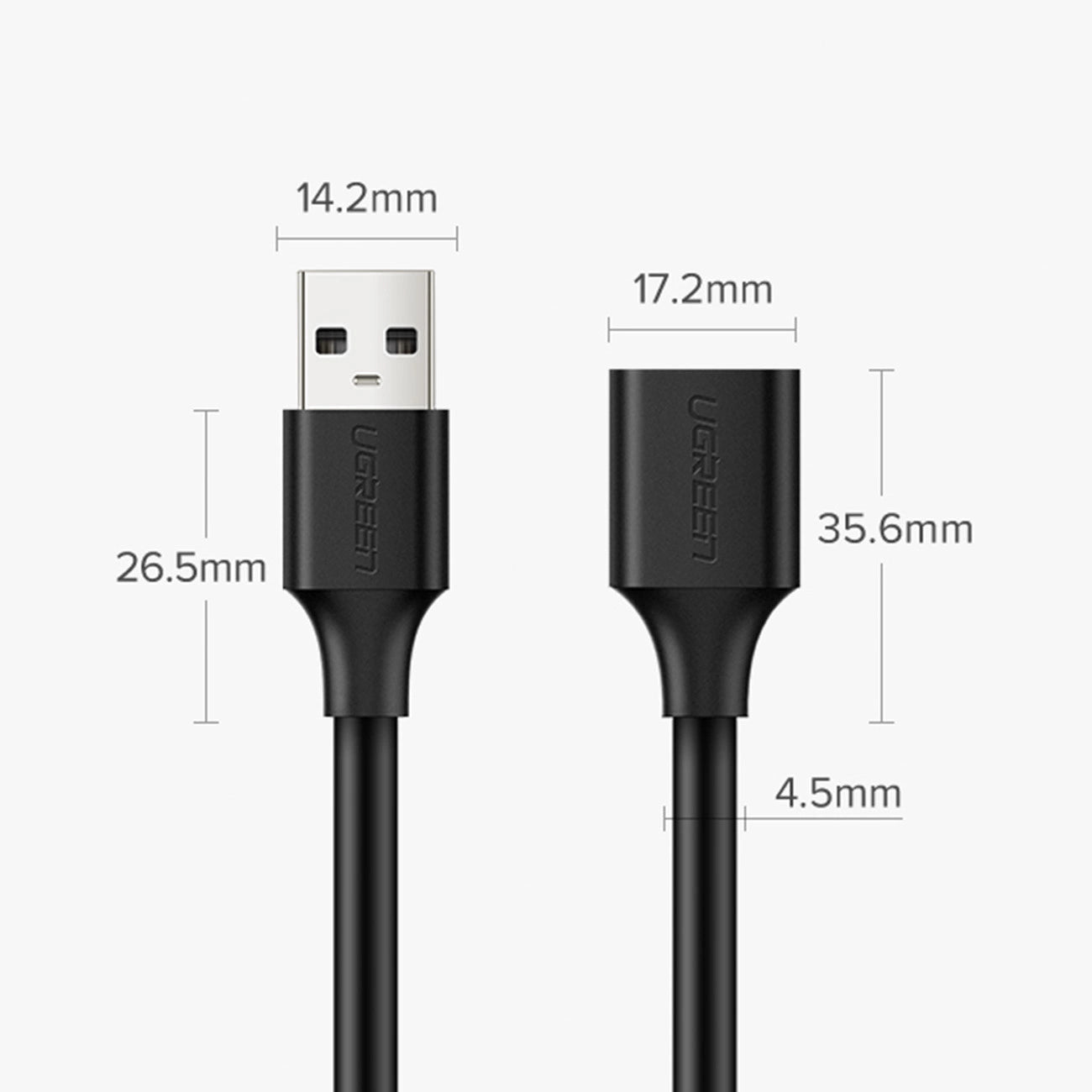 Ugreen extension cable USB (male) - USB (female) 2.0 480Mbps 1.5m black (US103)_5