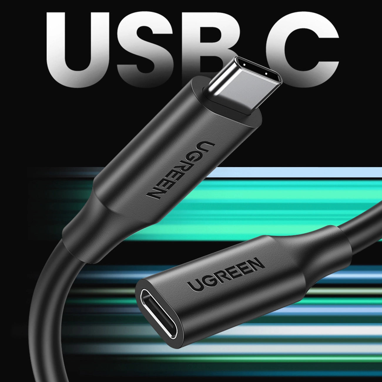 Ugreen 10387 USB-C - USB-C PD QC cable 4K 60Hz 100W 5A 10Gb/s 1m - black_1