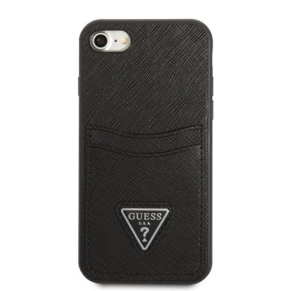 Guess GUHCI8PSATPK iPhone 7/8 SE 2020 / SE 2022 hardcase black/black hardcase Saffiano Triangle Logo Cardslot_2
