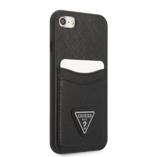 Guess GUHCI8PSATPK iPhone 7/8 SE 2020 / SE 2022 hardcase black/black hardcase Saffiano Triangle Logo Cardslot_3