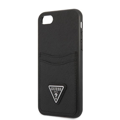 Guess GUHCI8PSATPK iPhone 7/8 SE 2020 / SE 2022 hardcase black/black hardcase Saffiano Triangle Logo Cardslot_5