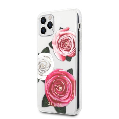 Guess GUHCN58ROSTRT iPhone 11 Pro transparent hardcase Flower Desire Pink & White Rose_1
