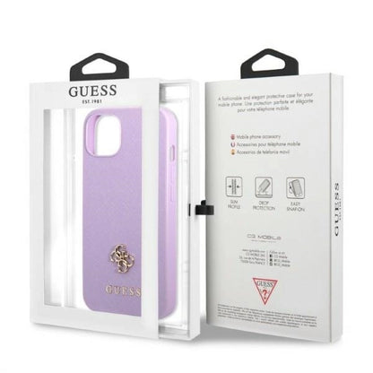 Guess GUHCP13SPS4MU iPhone 13 mini 5.4" purple/purple hardcase Saffiano 4G Small Metal Logo_7