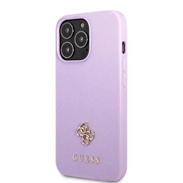 Guess GUHCP13XPS4MU iPhone 13 Pro Max 6.7" purple/purple hardcase Saffiano 4G Small Metal Logo_1