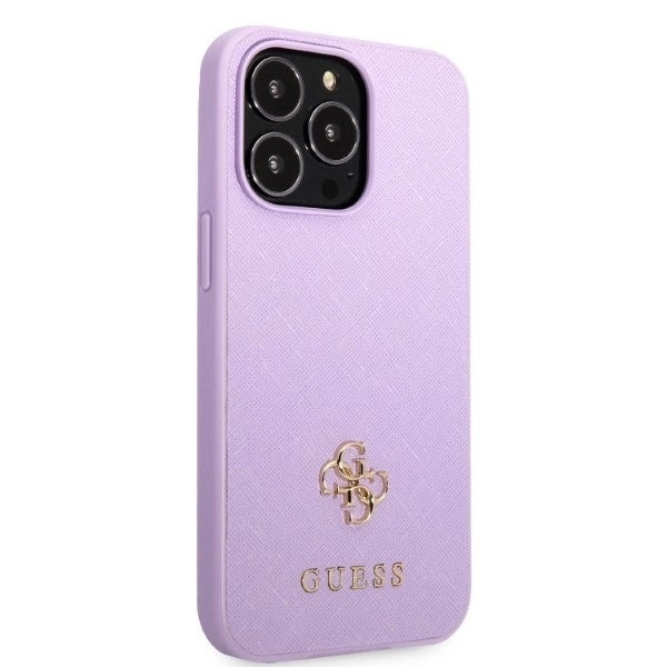 Guess GUHCP13XPS4MU iPhone 13 Pro Max 6.7" purple/purple hardcase Saffiano 4G Small Metal Logo_3
