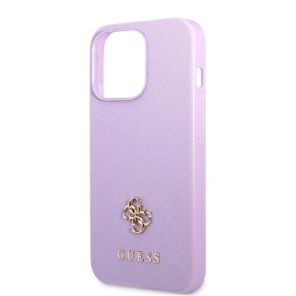 Guess GUHCP13XPS4MU iPhone 13 Pro Max 6.7" purple/purple hardcase Saffiano 4G Small Metal Logo_5