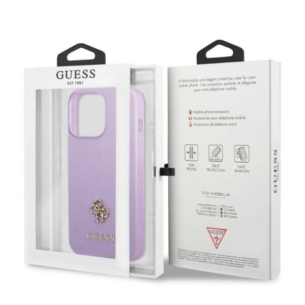 Guess GUHCP13XPS4MU iPhone 13 Pro Max 6.7" purple/purple hardcase Saffiano 4G Small Metal Logo_7