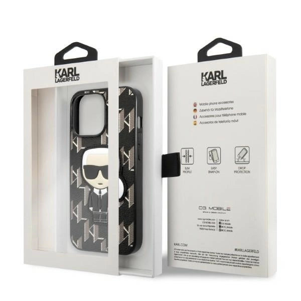 Karl Lagerfeld KLHCP13LPMNIKBK iPhone 13 Pro / 13 6.1" hardcase black/black Monogram Ikonik Patch_7